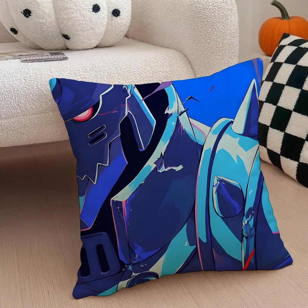 FFullmetal Alchemist Brotherhoo Cushion Cover Linen Pillow Case Soft Breathable Protective Couch Room Decoration