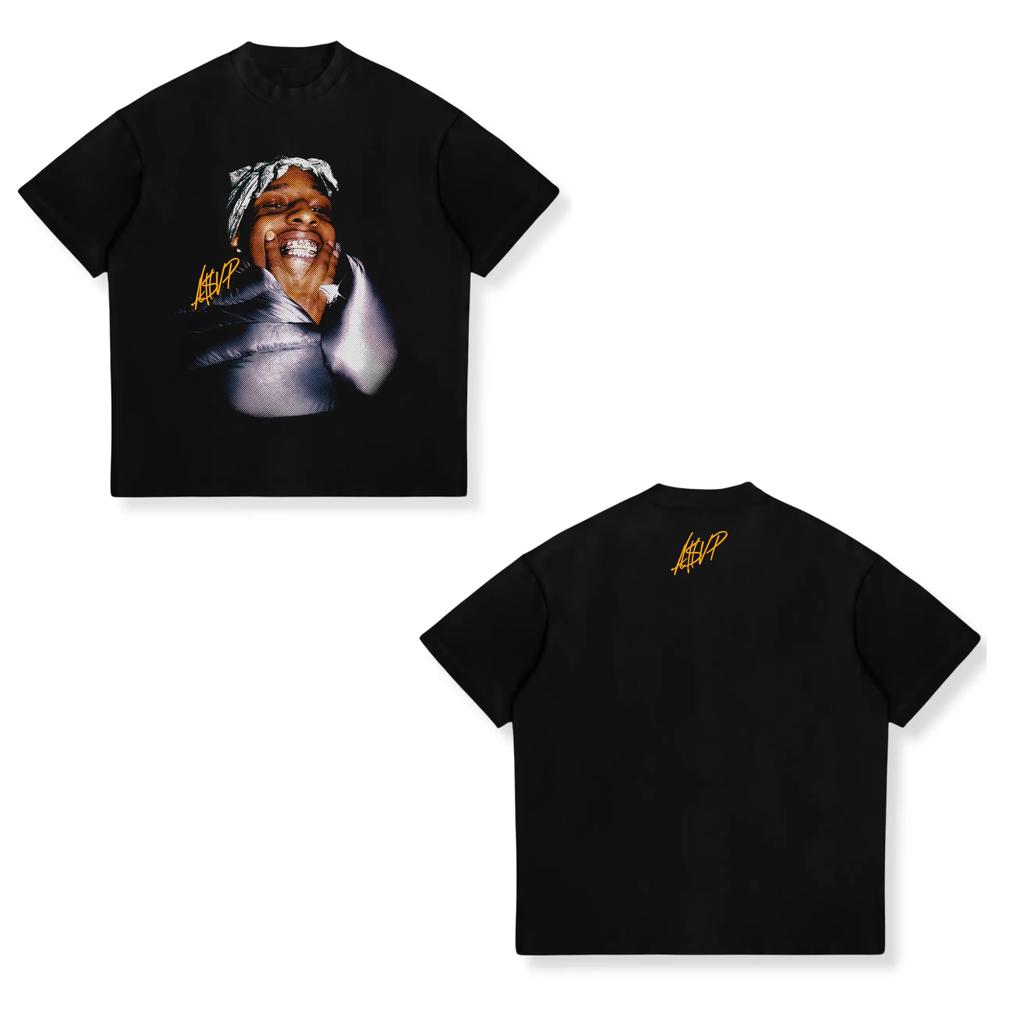 2026 New ASAP ROCKY Short-sleeved T-shirt HIP HOP High Street Men Women Gothic Tees A$AP Portrait T-shirt Hip Hop Streetwear Oversized Tshirt