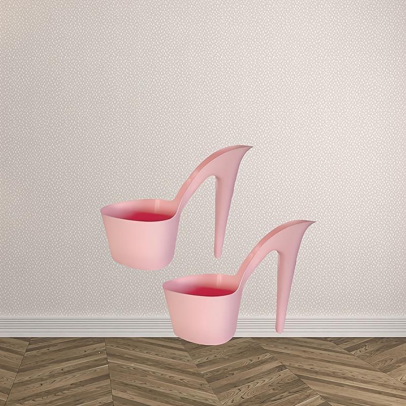 2 шт. Цветочные горшки в форме туфель на высоком каблуке, Современные пластиковые цветочные горшки в форме туфель на высоком каблукеМногофункциональные напольные цветочные горшки