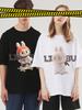 Labubu Design Sense Cartoon Casual Printed T Shirt Summer Loose Couple Pure Cotton T-shirt Men and Women Half Sleeve