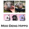 Moo Deng Tiny Baby Hippo Star Thailand Cute Pygmy Hippo Unisex Men Women Children Kid Boy Girl Love T-Shirt Print Short Sleeve Round Neck