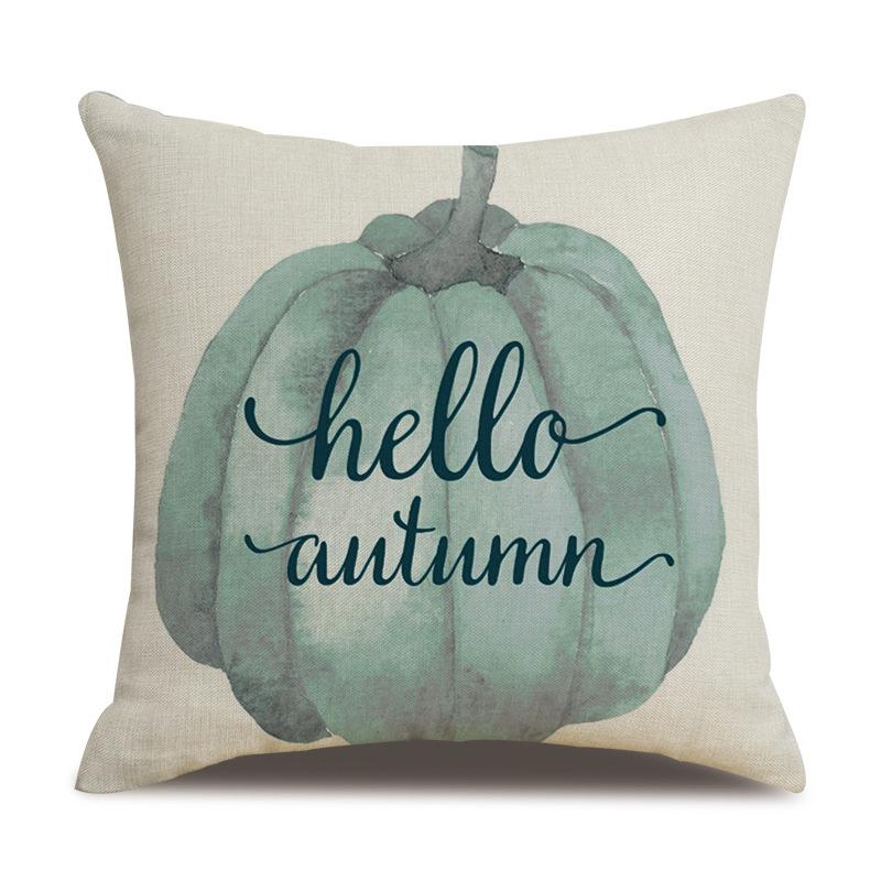 Подушка из льна на День благодарения, осенняя наволочка с принтом тыквы