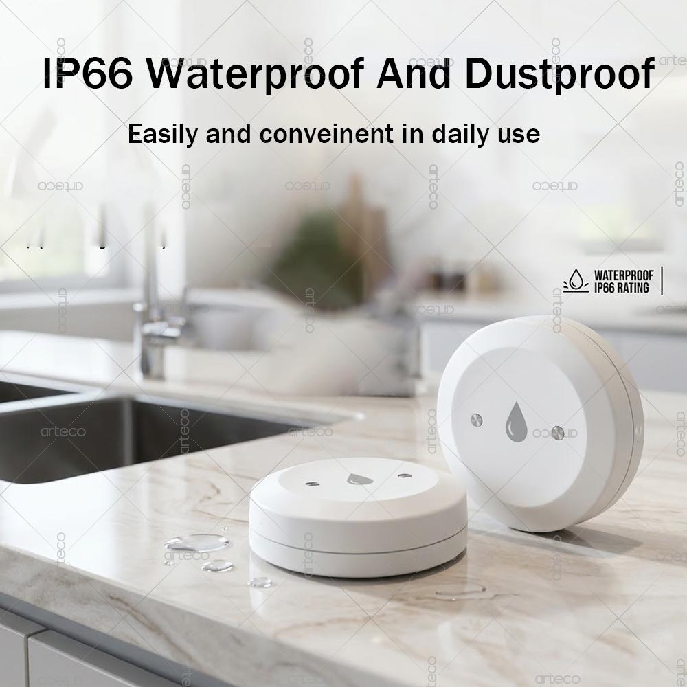 Датчик протечки воды Zigbee Умный дом Детектор затопления Перелив Сигнализация Удаленный мониторинг через приложение Tuya Smart Life Поддерживает Home Assistant Z2M