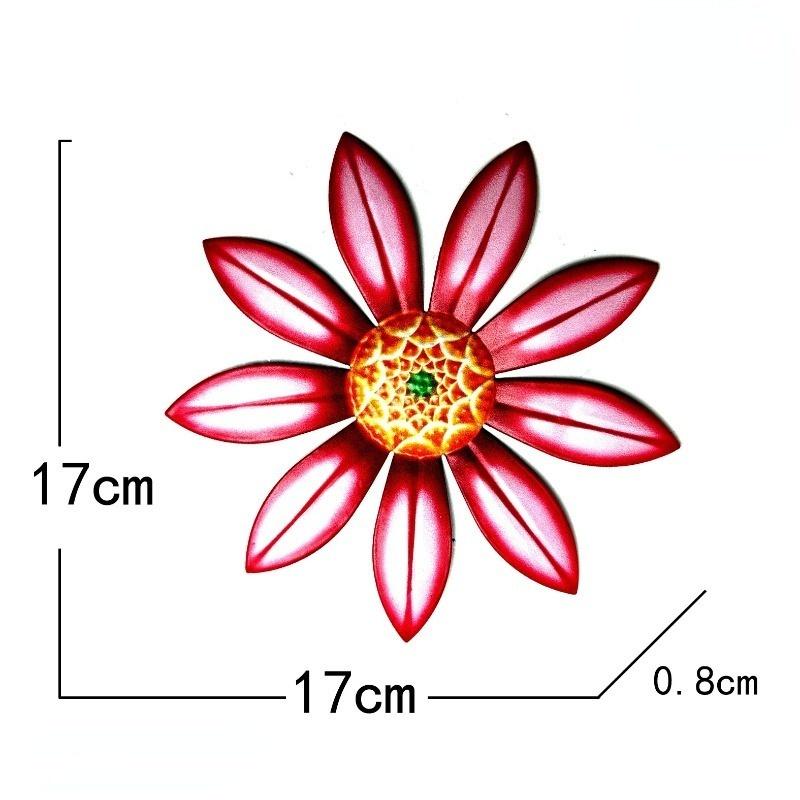 Metal Flower Wall Decor Art Sculpture Hanging Ornament Aesthetic Home Room Garden Courtyard Decoration Outdoor(4colors Optional)