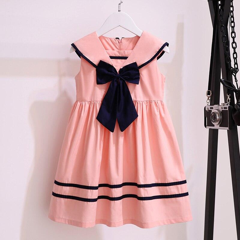 YUBAOBEI Летние платья для девочек-подростков, одежда для маленьких девочек-подростков, детское хлопковое платье с бантом, платье для девочек в консервативном стиле, детская одежда