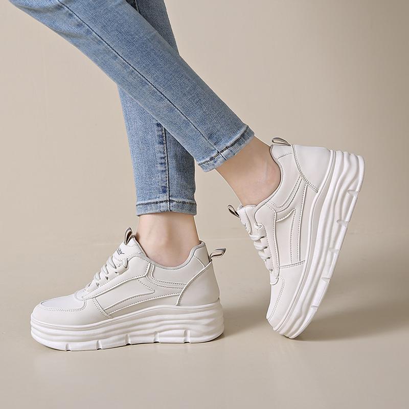 Women's Platform Sneakers Outdoor Fashion White Height Increasing Casual Shoes High Quality Female Designer Versatile Shoes New