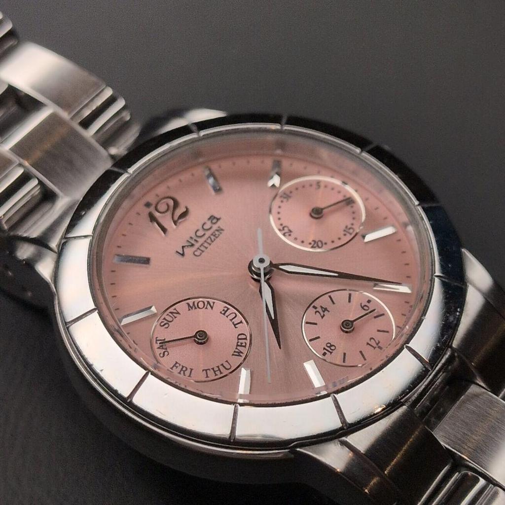 Used [Working] Citizen Wicca Wristwatch Pink 6329-S004942 wicca