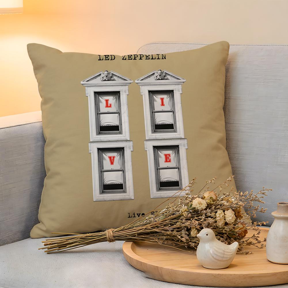 Cushion Cover Linen SkinFriendly Soft Decorative Case for Sofa Home Decor Band LLed ZZeppelin Pillow cover