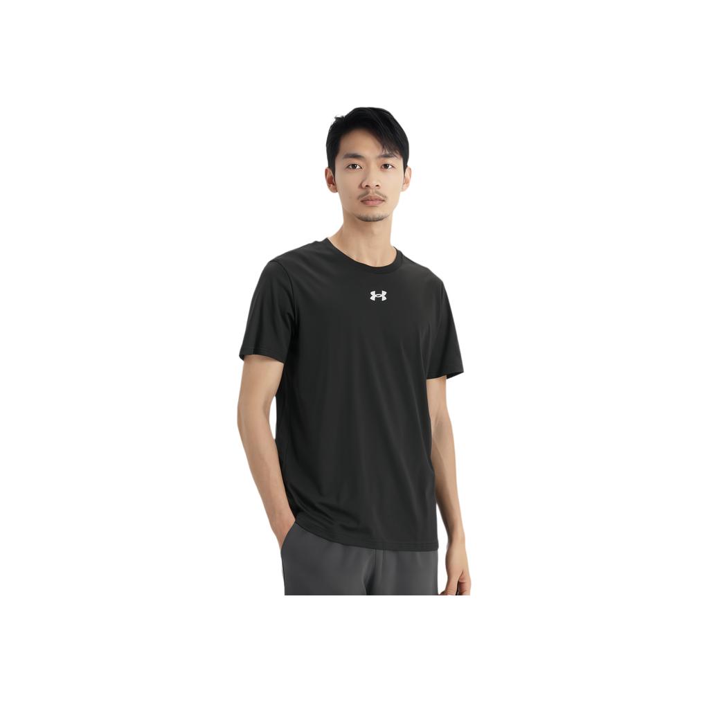 Under Armour Футболка с круглым вырезом, дышащая, быстросохнущая, спортивная, повседневная, в американском стиле, с коротким рукавом, мужская, черная 22500517-001