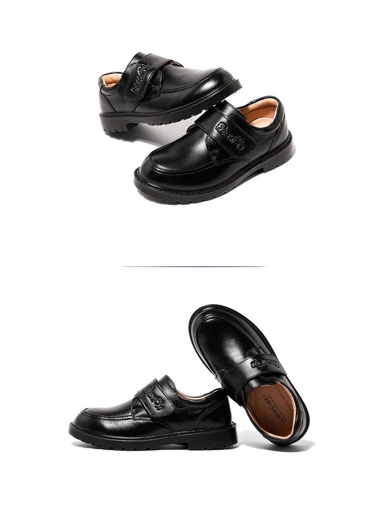 Мальчиковые черные кожаные туфли для колледжа: Мягкая подошва, британский стиль для весенне-осенних показов