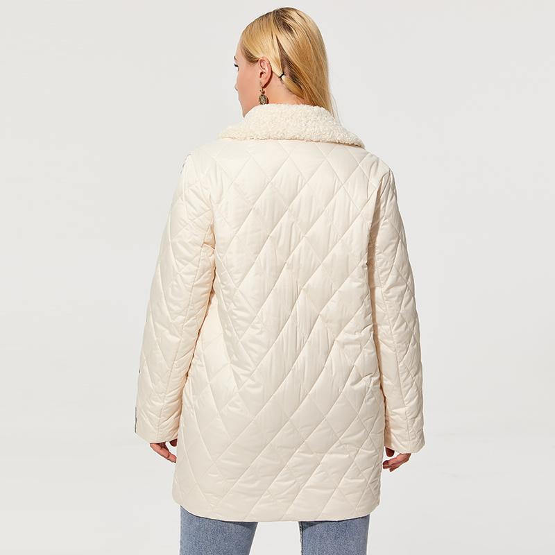 Astrid Весенняя хлопковая стеганая куртка, модная теплая куртка с меховой молнией и буквенным принтом, парки