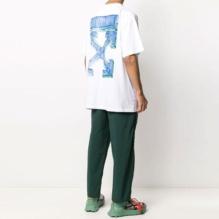 OFF WHITE Футболка Оверсайз Синие Стрелки OMAA038E20JER0020145