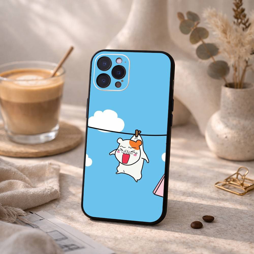 Cute O-Oruchuban Ebichu Phone Case For iPhone17,16,15,14,13,12,Plus,Pro Max, 5G Others Soft Black Cover