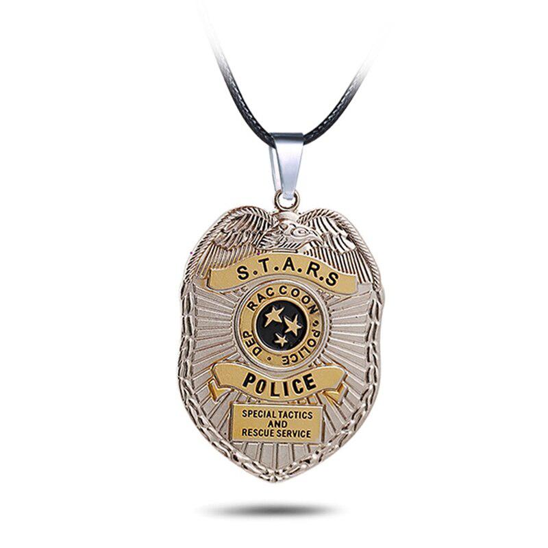 Брелок с полицейским значком Раккун-Сити, ожерелье с подвеской в ​​виде биологической опасности, зонтик, подвесные брелки, ожерелья, подарки, ювелирные украшения, орнамент