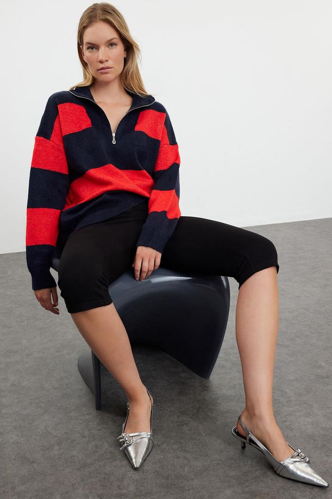 Женский модный стильный свитер, широкий крой, мягкий текстурированный трикотаж на молнии, свитер