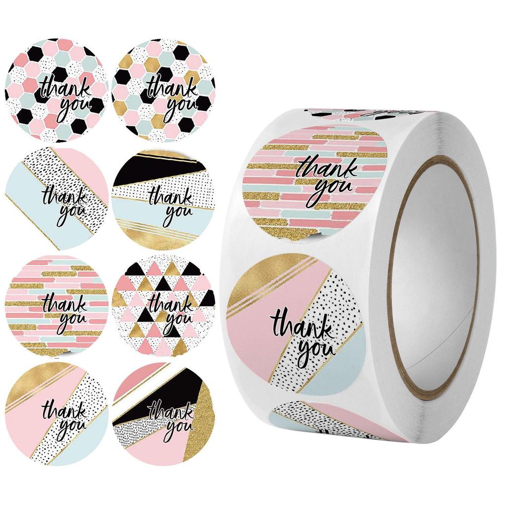 500 Self-Adhesive Thank You Dessert Stickers - Cartoons, Weddings, & Baking Seals for Children