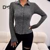 Knitting Cardigan Lapel Long Sleeve Single Breasted Knitting Coat Women Solid Color Slim Fit Outwear Knitwear