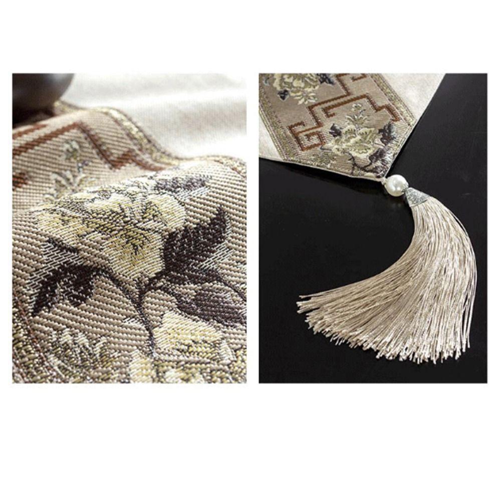 Chinese Style Floral Table Runner Vintage Tea Table Cloth Retro Table Flag Home Kitchen Use