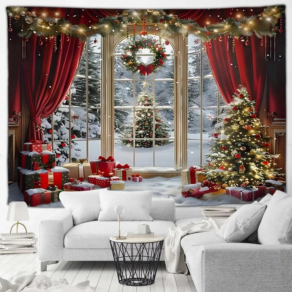 Рождественская елка Санта-Клаус Роскошный гобелен Спальня Гостиная Домашнее Рождественское украшение
