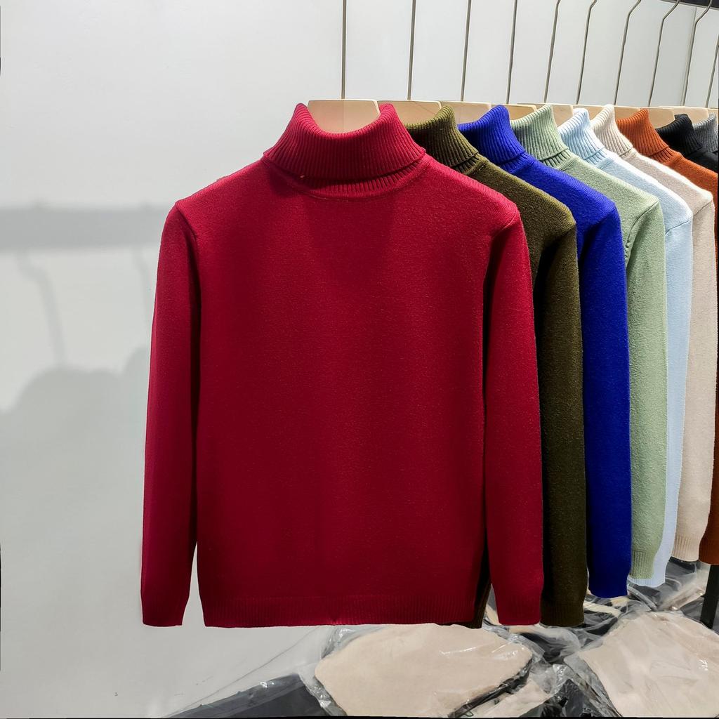 Мужской модный брендовый свитер с высоким воротом — свободный, теплый, толстый, на осень/зиму