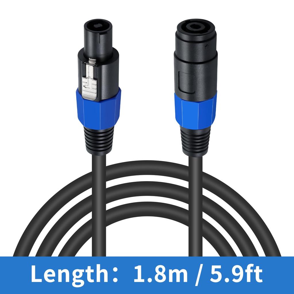 Poyiccot Speakon Удлинительный Кабель для Динамика 18AWG Штекер Male на Speakon Удлинитель DJ PA Сценический Аудио Разъем Кабель для Подключения Динамика Усилителя с Скрученным Кабелем,