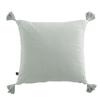 Removable Cushion Cover with Pompoms "Gaïa" 40 X 40 Cm "Cotton Gauze" - Gaïa Eucalyptus