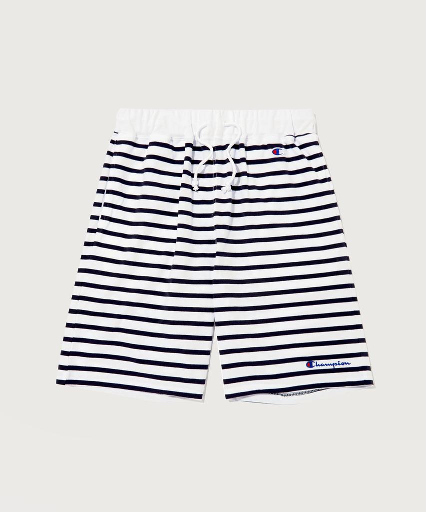 CHAMPION Script Logo Hvw Border Shorts White