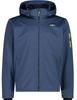 Куртка CMP Light Softshell Jacket с отстегивающимся капюшоном (39A5027M) Man Jacket Zip Hood (39A5027M) b.blue mel/lime