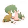 DIY Wooden Decoration Rabbits and Nature 22.5 X 17.5 X 0.2 Cm