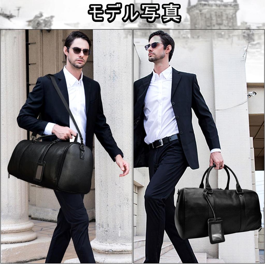 Genuine Leather Boston Bag for Leather Travel Bag with Shoe Golf and Bottom Large School Business 55cm Men, Carry-On, Compartment, Bag, Studs,