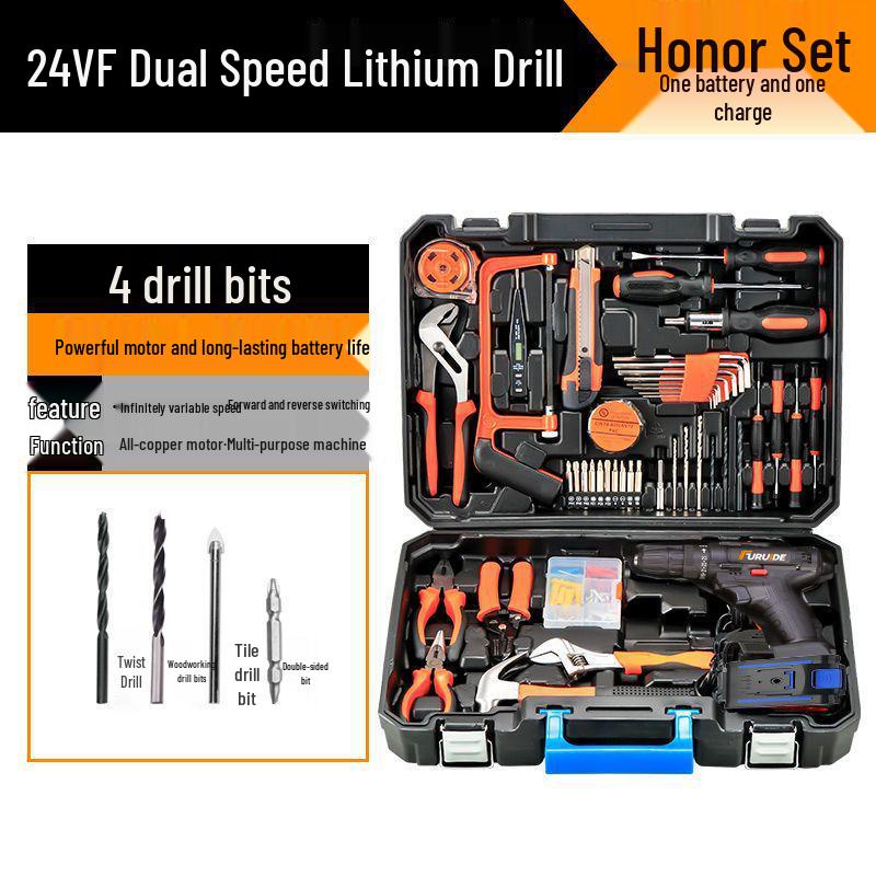 Multifunctional Electric Drill & Tool Set for Household, Electrician, and Woodworking Repairs