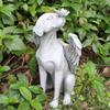 Angel Dog Memorial Statue Hand Carving Vivid Exquisite Synthetic Resin Pet Memorial Stones for Outdoor Garden