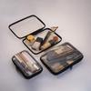 Waterproof Transparent Hard-shell Cosmetic Storage Bag Zippered Clear Pouch for Travel Outdoor Toiletries Organizer