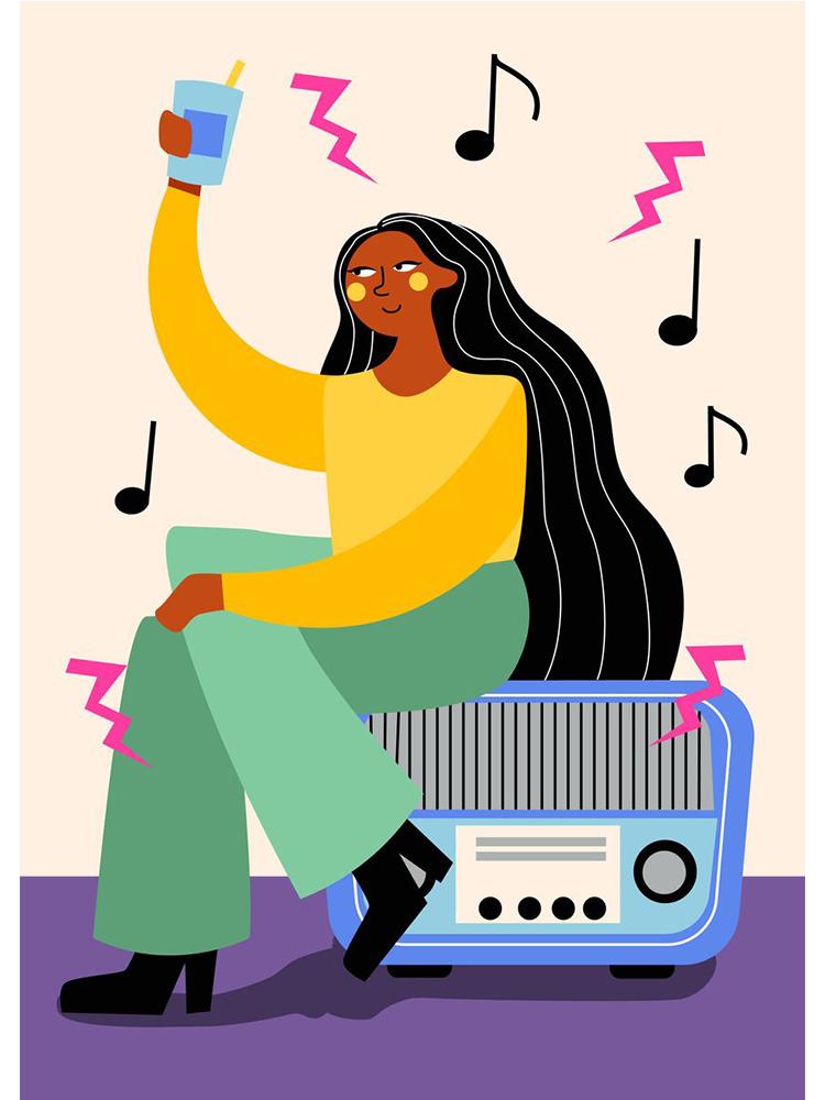 Забавный меломан, холст, живопись, постеры, принты, абстрактная девушка, играющая на гитаре, нота, настенное искусство для современной гостиной, домашний декор