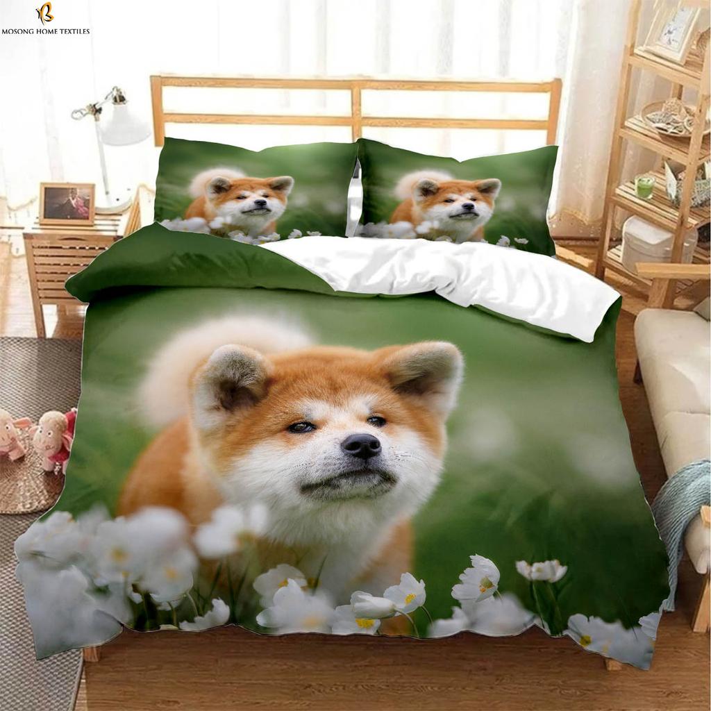 Милая собака животное 3D печатный пододеяльник комплект постельного белья пододеяльник наволочка мягкий и удобный пододеяльник 3 шт.