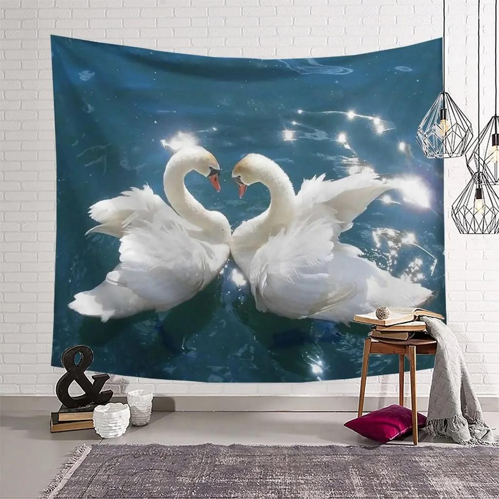 Swan Couple Tapestry Office Living Room Decoration Home Wall Tapestry