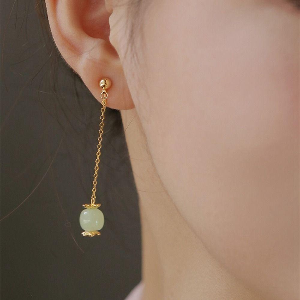 Jewelry Gold Dangle Earrings Chinese Style Jewelry Imitation Earrings Female Earrings