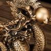 Скульптура статуэтка Счастливый Дракон из смолы Китайский талисман ornaments Tamron Аксессуары для домашнего декора Золотой цвет и античная медь