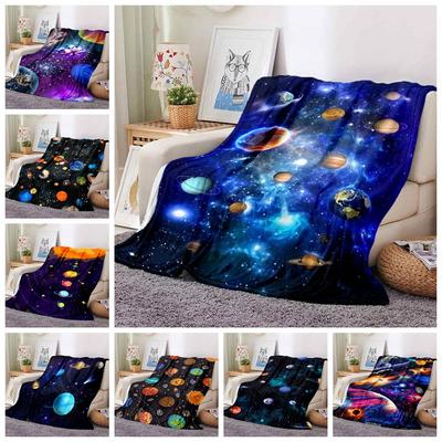 Одеяло для комнаты Galaxy Stars, ультралегкое мягкое плюшевое фланелевое одеяло для дивана-кровати, лучшие офисные подарки