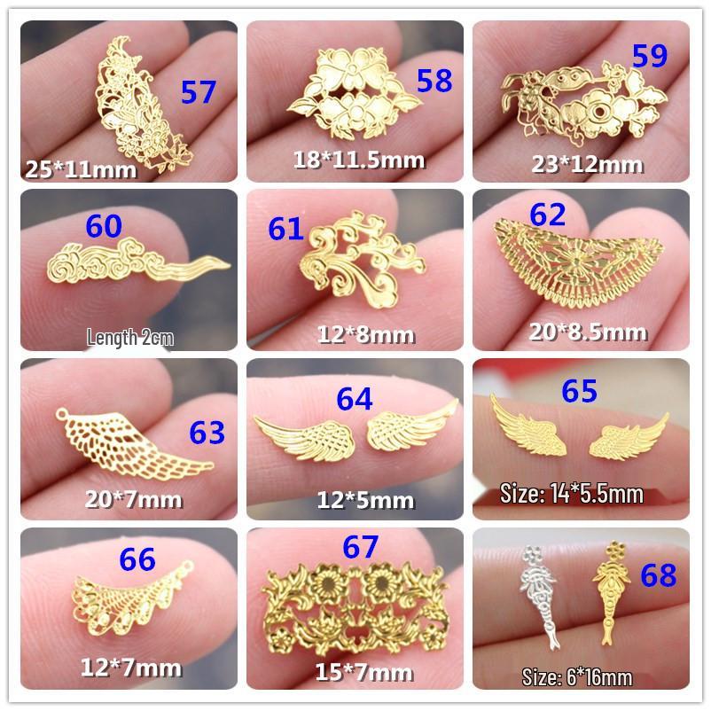 Flower Moon Doll Ornaments with Wings and Clouds, Ancient Style Mini Barbie Accessories