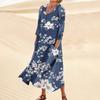 Платье для женщин, весеннее повседневное модное платье в стиле бохо с рукавами 3/4 для праздника, большого размера