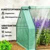 Greenhouse with Zipper Window, Winter-Proof Foil Greenhouse Made of Steel 360 x 90 x 90 cm Green