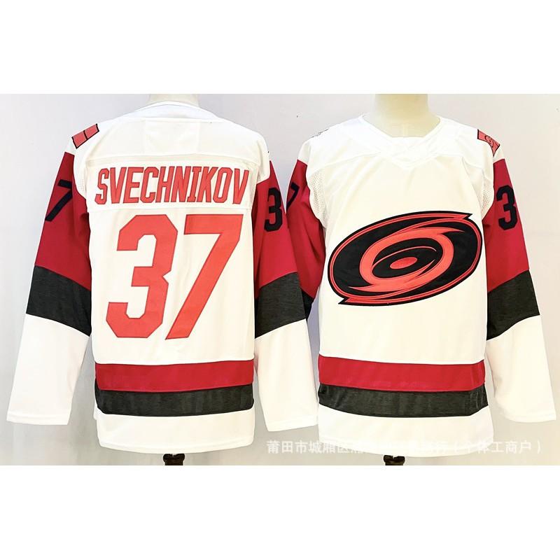 Hockey Jersey Mens Long Sleeve Ice Uniform With Embroidered Numbers 20 24 37 Hurricanes Team Style