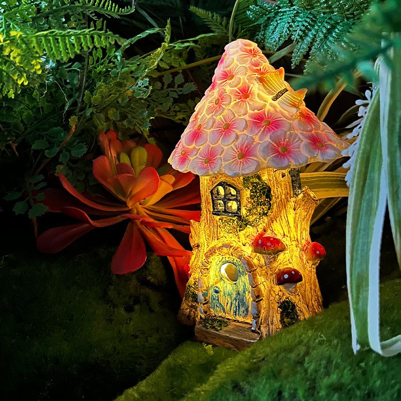 Садовые украшения-колибри на солнечной батарее для патио, ландшафтные светильники из смолы