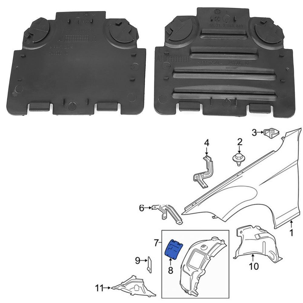 2 шт. Защитная крышка доступа подкрылка Передняя левая + правая для BMW E82 E88 E90 E91 325i