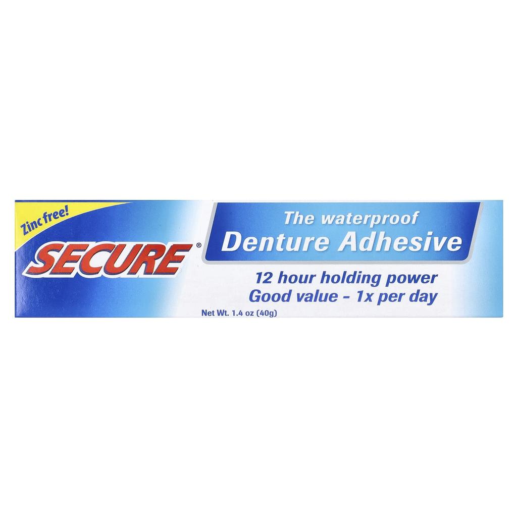 Secure Denture Водостойкий клей для зубных протезов, 1,4 унции (40 г)
