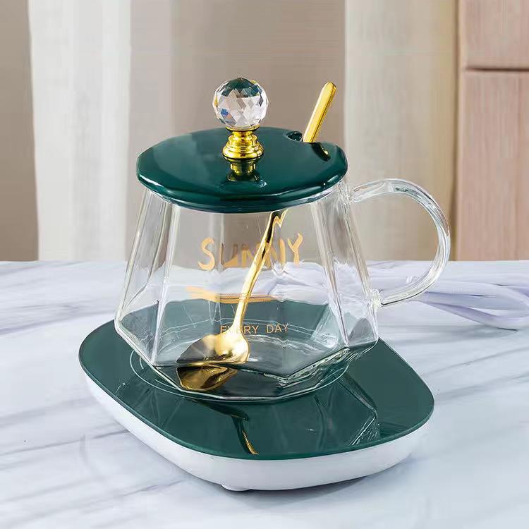 Creative Heating Constant Temperature Cup Mug Glass Water Cup Coffee Cup Milk Cup Breakfast Cup