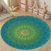 Playful Round Mandala Multicolor Floor Rug, Non-Slip Floor Mat for Nursery
