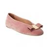 Ferragamo Vara Bow Velvet Flat Pink