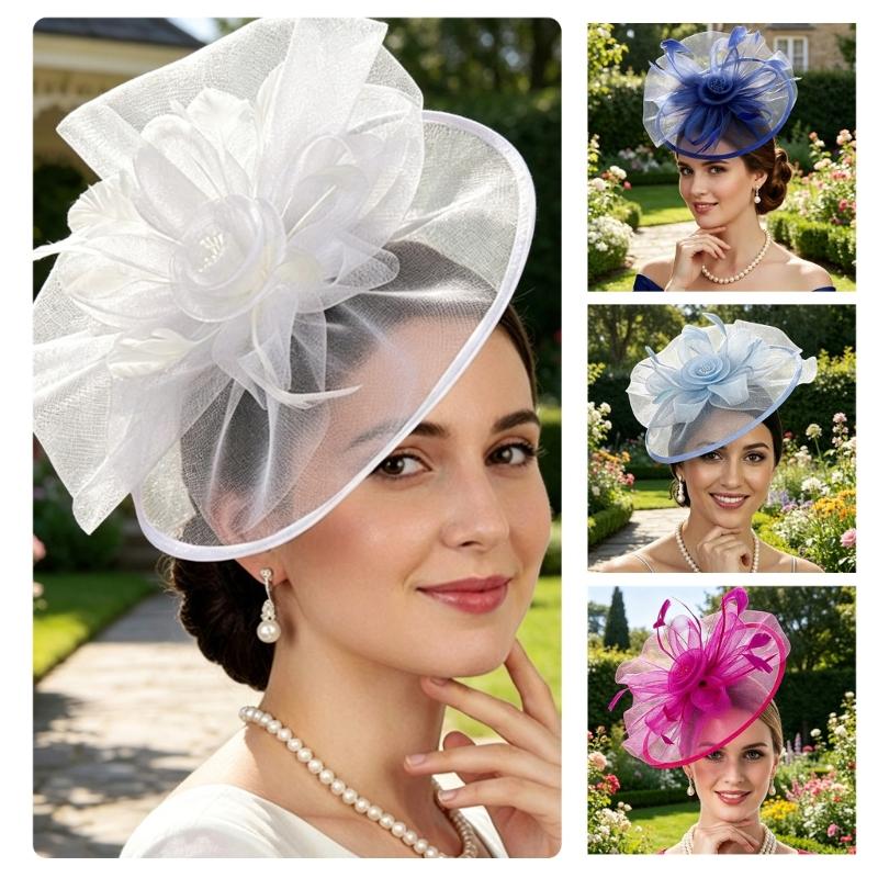 Изящная Фата-Заколка Fascinator Повязка на Голову Для Свадеб, Вечеринок И Особых Случаев Несколько Стильных Цветов